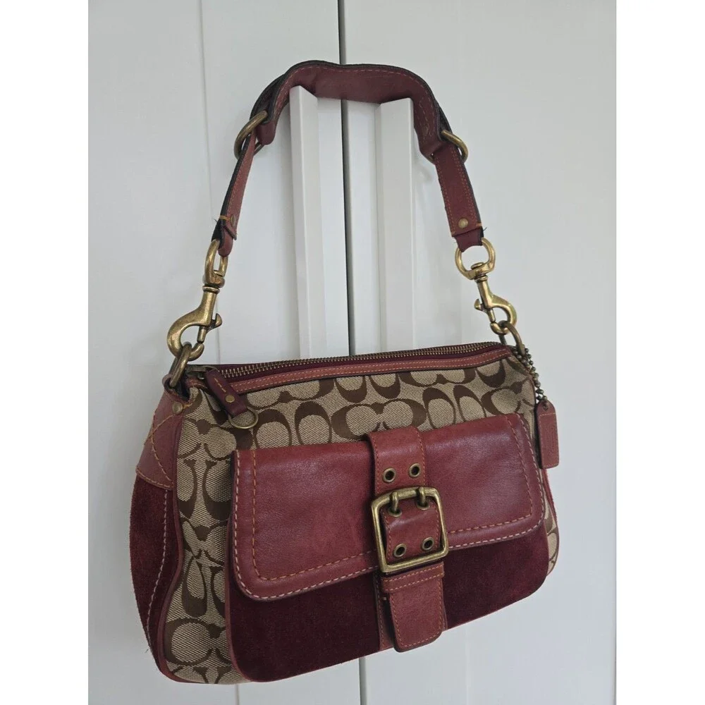 Coach Vintage Y2K Soho Signature Suede Shoulder Bag 7063 Special Edition  2004